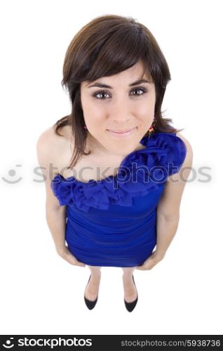 young beautiful woman full body, isolated on white