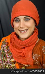 young beautiful woman in a studio portrait