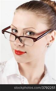young beautiful woman in glasses