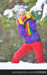 Young Beautiful Woman in winter time