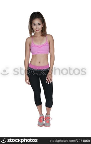 Young Beautiful Woman in workout clothes
