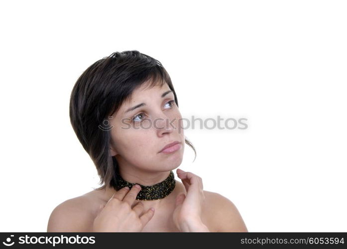 young beautiful woman portrait isolated on white