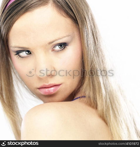 Young beautiful woman with blond hair