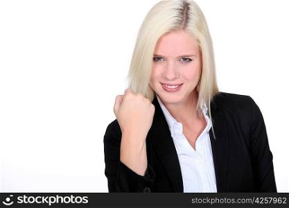 Young blond businesswoman