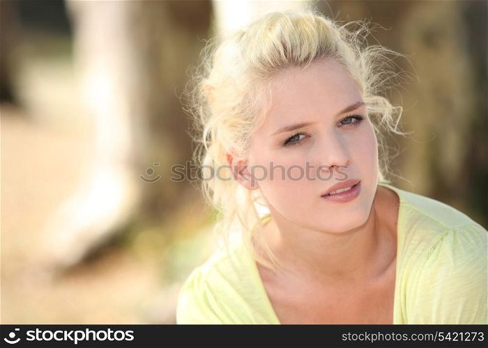Young blond woman portrait