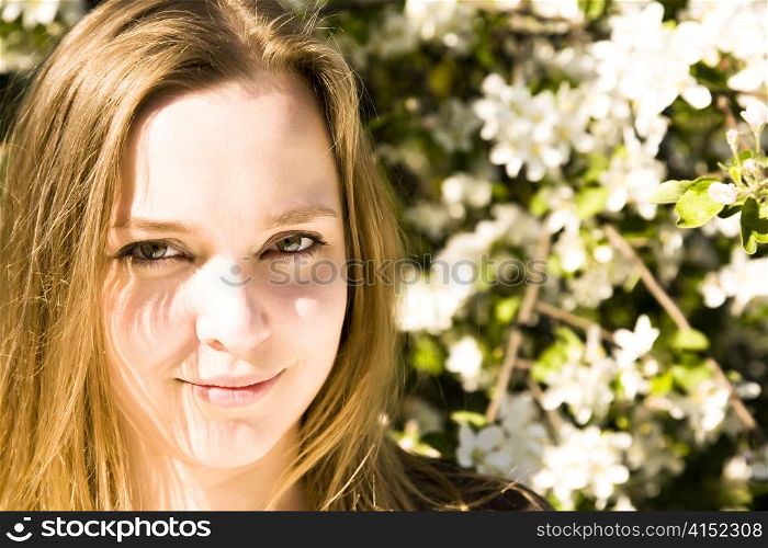 Young Blond Woman Resting In Park