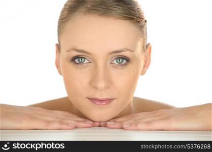 Young blond woman with natural makeup