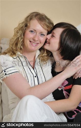 young blonde and brunette woman portrait