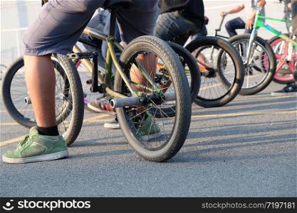 Young BMX bicycle rider