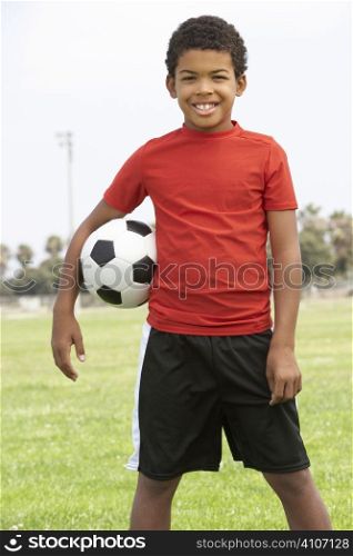 Young Boy In Football Team