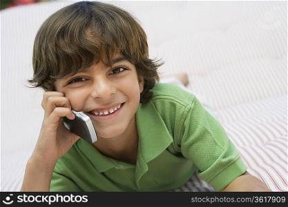 Young Boy Using Cell Phone