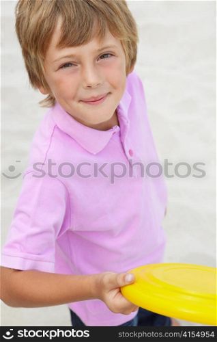 Young boy with frisbee