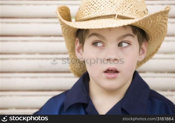 Young boy with straw hat