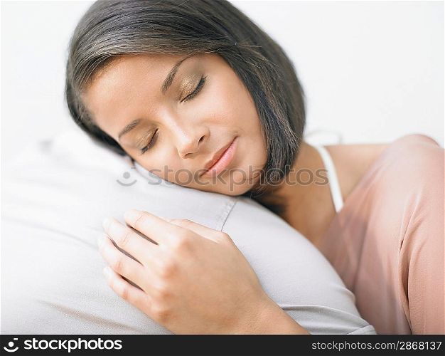 Young Brunette Woman Sleeping
