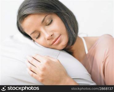 Young Brunette Woman Sleeping