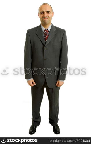 young business man full body isolated on white background
