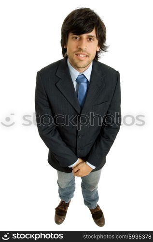 young business man full body isolated on white background