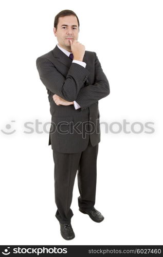 young business man full body isolated on white background