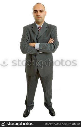 young business man full body isolated on white background