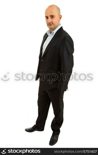 young business man in a suit isolated on white
