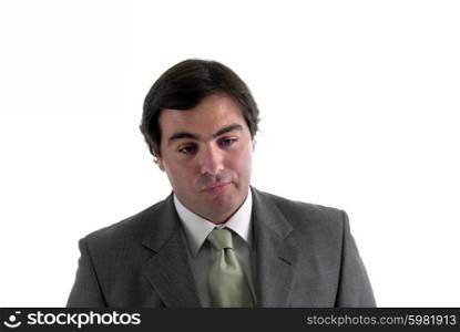Young business man in a white background