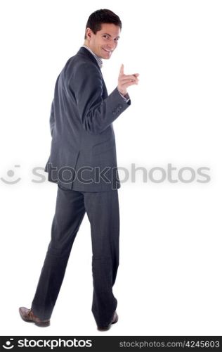 young business man inform in front of white background