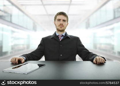 young business man on a desk at the office