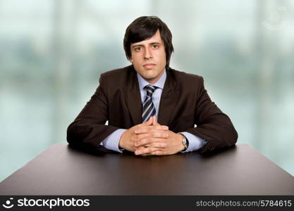 young business man on a desk at the office