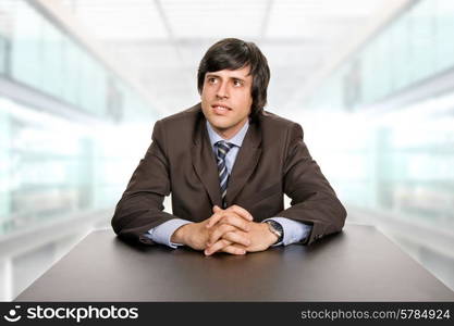 young business man on a desk at the office