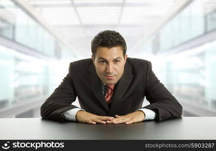 young business man on a desk, at the office