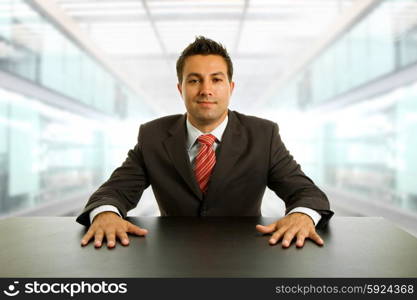 young business man on a desk at the office