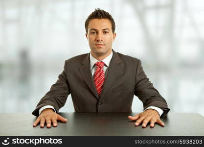 young business man on a desk at the office