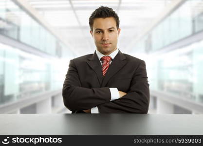 young business man on a desk at the office