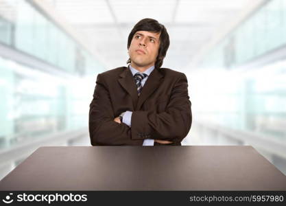 young business man on a desk at the office