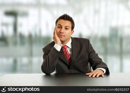 young business man on a desk at the office