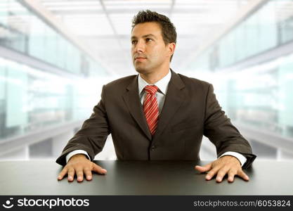 young business man on a desk at the office