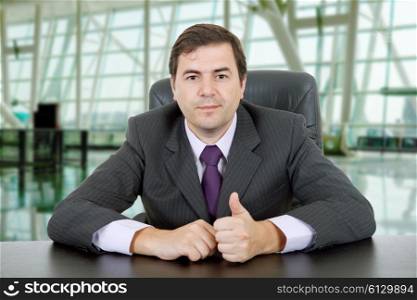 young business man on a desk at the office