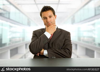 young business man on a desk at the office