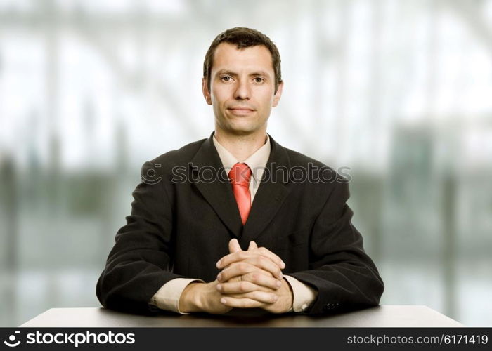 young business man on a desk at the office