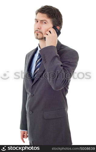 young business man on the phone, isolated