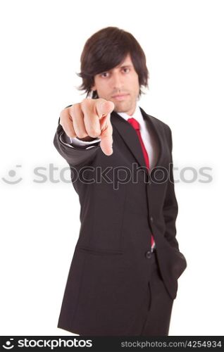 Young Business man, pointing forward