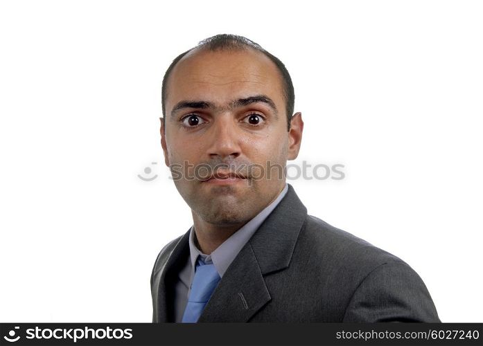 young business man portrait in a white background