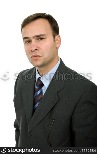 young business man portrait in white background