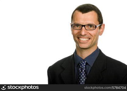 young business man portrait in white background