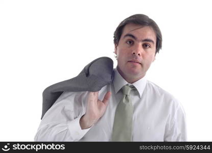 young business man portrait in white background