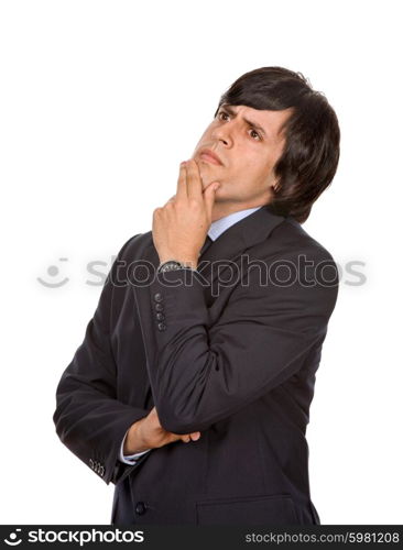 young business man portrait in white background