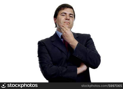 young business man portrait in white background