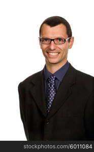 young business man portrait in white background