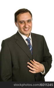 young business man portrait in white background