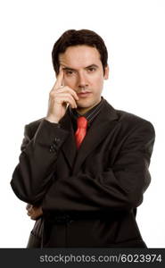 young business man portrait in white background